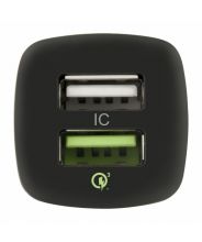 Vultech Car charger 12-24V - USB 5V 2.4A +  Quick Charge  QC 3.0, black, UCG-03