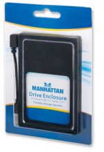 MANHATTAN External Enclosure USB 2.0, SATA, 2.5",Black Silicon Housing, 130103