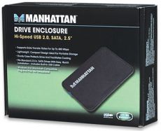MANHATTAN External HDD enclosure for 2.5" SATA I/II HDD, SATA interface,Aluminium black, 766623130042