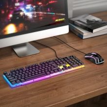 PTC HOCO gaming and mouse set Light RGB Terrific Glowing GM11 black