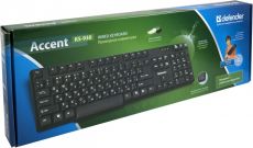 DEFENDER Keyboard Slim 107 klav. black,EN/RUS, USB, KS930BU