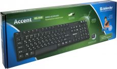 DEFENDER Keyboard Slim 107 klav. black,EN/RUS, USB, KS930BU