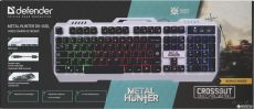 DEFENDER Wired gaming keyboard Metal Hunter GK-140L "rainbow" backlight Key EN/RU,104 keys, 45140