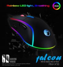 RAZEAK 8D gaming mouse 4000DPI with RGB effects, braided cable, RM-X18