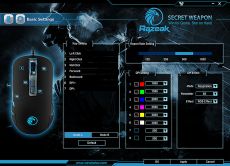 RAZEAK 7D HARPIA gaming mouse 4000DPI with COLOR effects, braided cable, M201