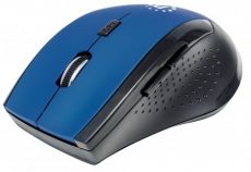 MANHATTAN Curve Wireless Optical Mouse USB, Five Button with Scroll Wheel, 1600 dpi, Black/Blue 179294