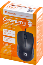 DEFENDER Wired optical mouse Optimum MB-160 black, 3 buttons, 1000 dpi, 52160