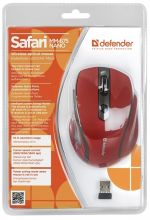 DEFENDER Wireless optical mouse Safari MM-675 Nano, red, SAFARI675SunSet