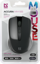 DEFENDER Wireless optical mouse Accura MM-935 black, 4 buttons, 800-1600 dpi, 52935 ACCURA 935