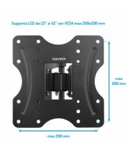 Vultech Universal Flat-Panel TV Articulating Wall Mount Double Arm Supports One 23” to 42” TV or Monitor up to 30kg, Black, BTV-D2342LITE