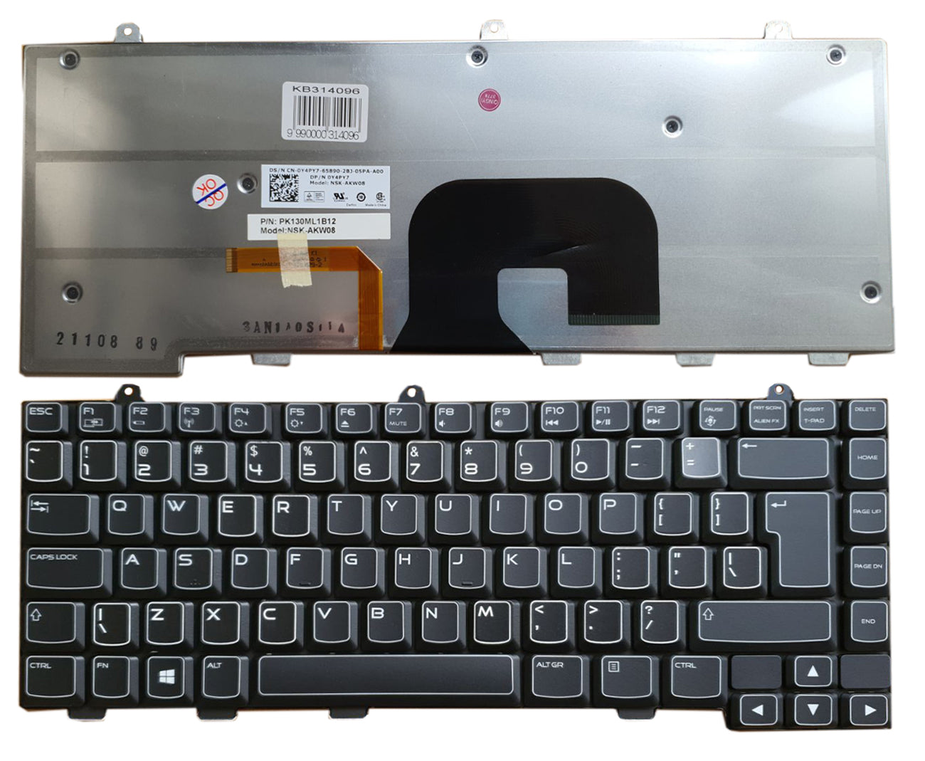 Klaviatūra DELL Alienware: M14X UI, UK