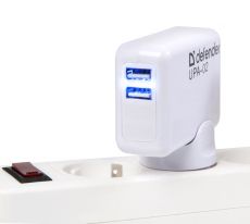 DEFENDER USB Charging Adaptor 220V (power outlet), for 2 mobile devices USB 5V, 2A +1A, color: white, 31810 UPA-02