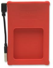 MANHATTAN External Enclosure USB 2.0, SATA, 2.5",Red Silicon Housing, 130127