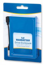MANHATTAN External Enclosure USB 2.0, SATA, 2.5",Blue Silicon Housing, 766623130110