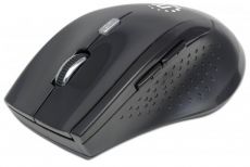 MANHATTAN Curve Wireless Optical Mouse USB, Five Button with Scroll Wheel, 1600 dpi, Black/Black  179386