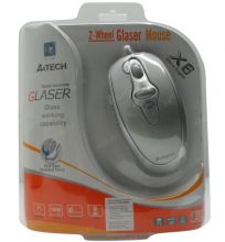 A4Tech x6-005D laser Mouse, 1000dpi, USB, 2 x Scroll Wheel Silver