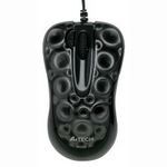 A4Tech mouse mini G-laser, 2xClick, 1000dpi, 3 buttons + 1 scrool, retractable cable, black with bubbles, USB, X6-60MiniD-1