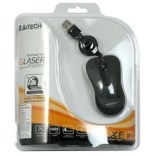A4Tech mouse, Wired mini G-laser mouse, 1000dpi, 2 buttons + 2 scroll, USB, X6-60MD-2