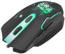 DEFENDER Wired gaming mouse Skull GM-180L black,6 buttons, 3200dpi, 52180