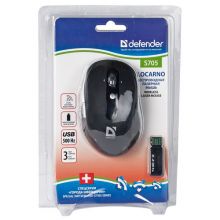 DEFENDER "LOCARNO" mouse, wireless, black, laser, 5 buttons + 1 scroll, 1600dpi, USB, S705B