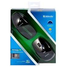 DEFENDER Wireless laser mouse with an opprtunity to change the length of its body ADVANCE 955 NANO , black, 5 buttons + 1 scroll, 800/1600dpi, USB, ADV955B