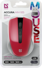 DEFENDER Wireless optical mouse ACCURA 935 red, 3 buttons, up to 1600 dpi, ACCURA935-red, 52937