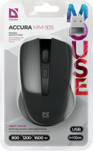 DEFENDER Wireless optical mouse Accura MM-935 black, 4 buttons, 800-1600 dpi, 52935  ACCURA 935