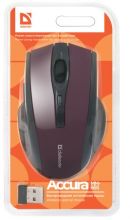 DEFENDER Wireless optical mouse Accura MM-665 red, 6 buttons, 800-1200 dpi, ACCURA665-red, 52668