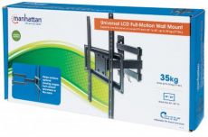 MANHATTAN Universal Basic LCD Full-Motion Wall Mount Holds One 32" to 55" Flat-Panel or Curved TV up to 35 kg; Adjustment Options to Tilt, Swivel and Level; Black  461320