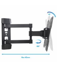 Vultech Universal Flat-Panel TV Articulating Wall Mount Double Arm Supports One 23” to 42” TV or Monitor up to 30kg, Black, BTV-D2342LITE