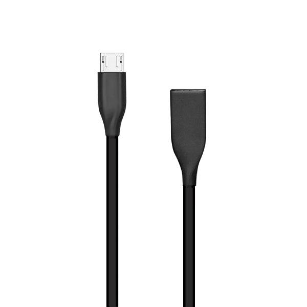 Silikoninis kabelis USB-Micro USB (juodas,1m)