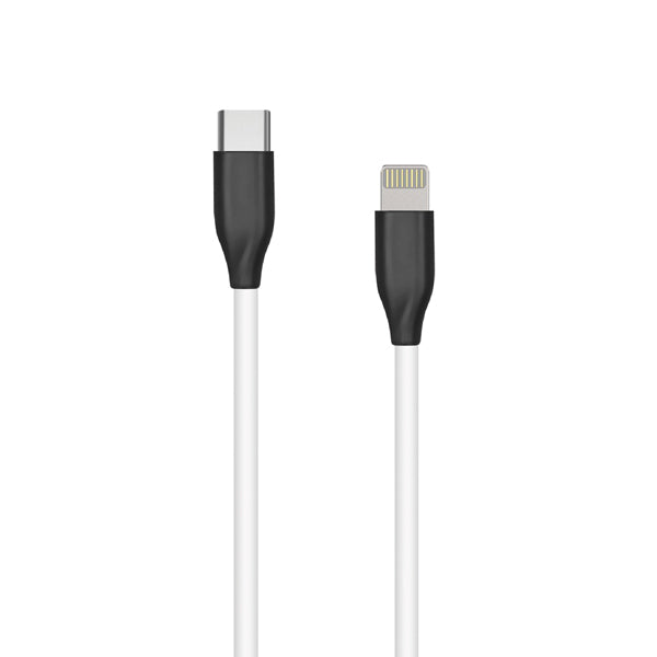 Silikoninis kabelis USB Type C- Lightning, 2m (baltas)