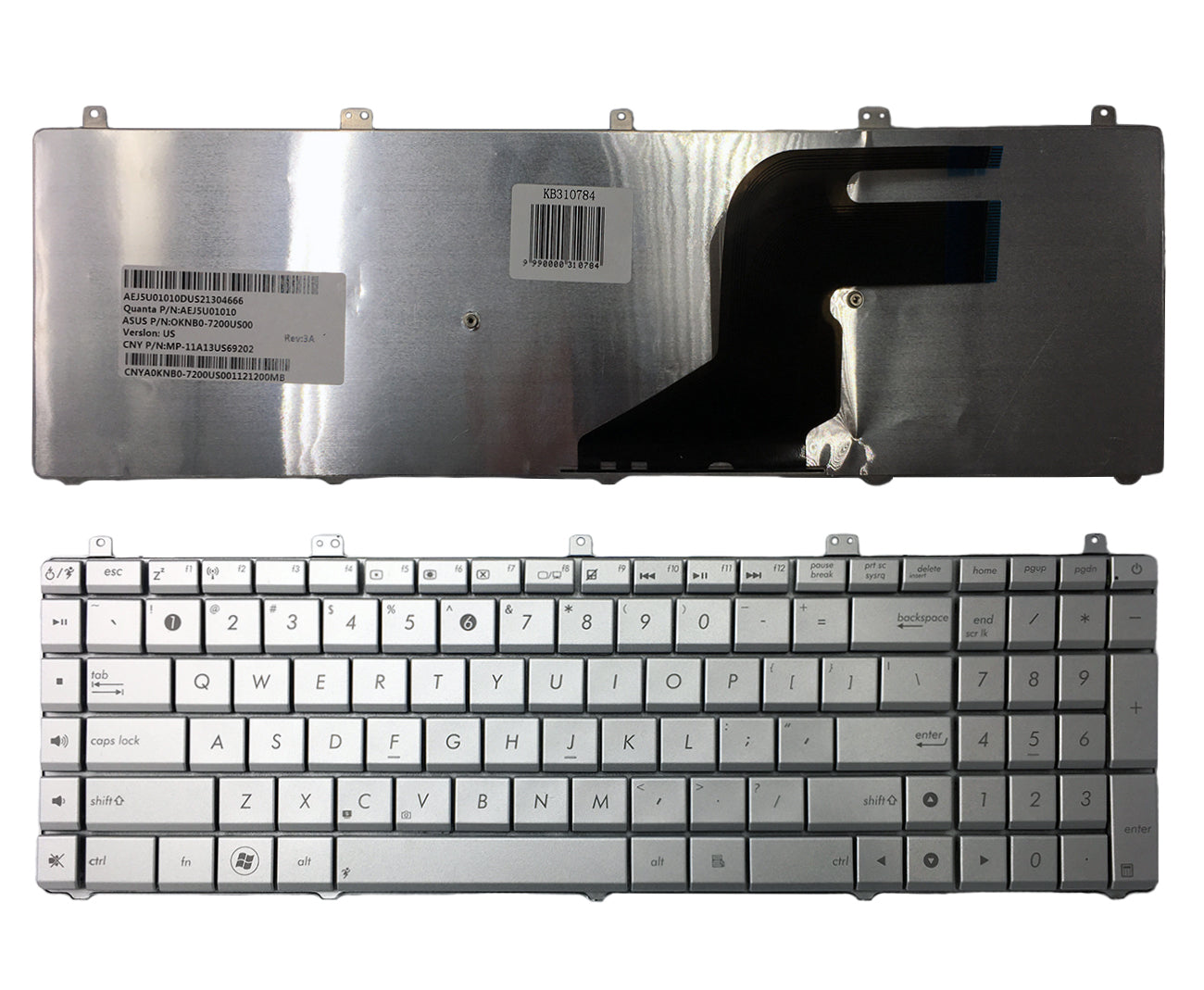 Klaviatūra ASUS N55 N55SL (sidabrinė)