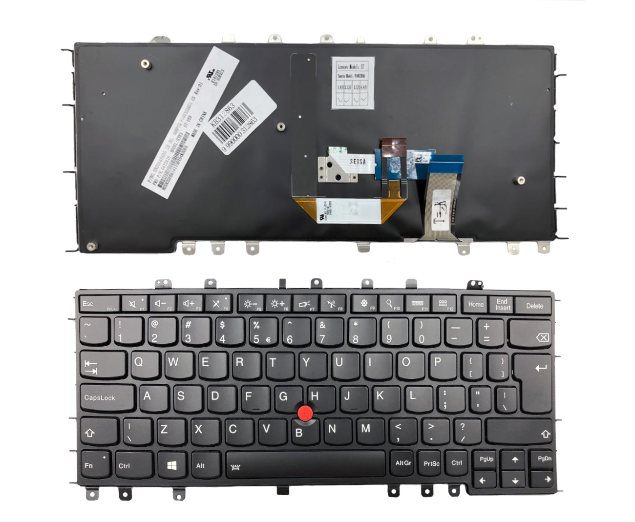 Klaviatūra Lenovo: Thinkpad Yoga 12 Yoga S1 1ST GEN S240 su rėmėliu, apšvietimu ir „trackpoint“ UK