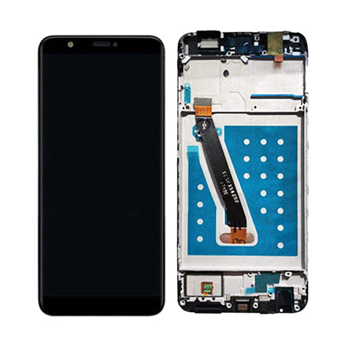 Ekranas LCD su lietimui jautriu stikliuku, rėmeliu ir baterija Huawei P Smart (juodas) ORG