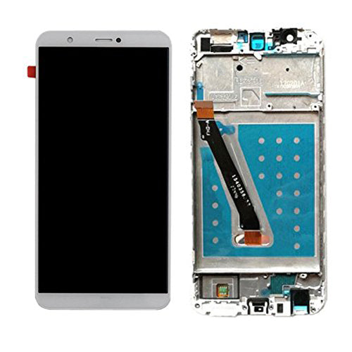 Ekranas LCD su lietimui jautriu stikliuku, rėmeliu ir baterija Huawei P Smart (baltas) ORG