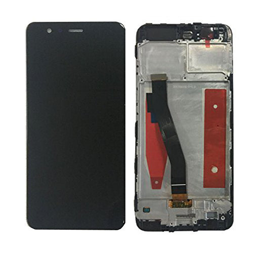 Ekranas LCD su lietimui jautriu stikliuku, rėmeliu ir baterija Huawei P10 (juodas) ORG