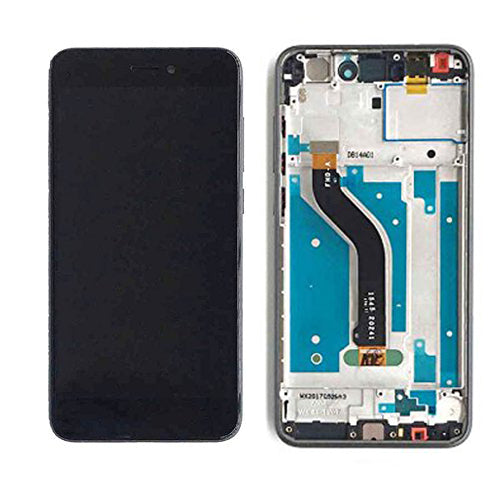 Ekranas LCD su lietimui jautriu stikliuku, rėmeliu ir baterija Huawei P8 Lite 2017 (juodas) ORG