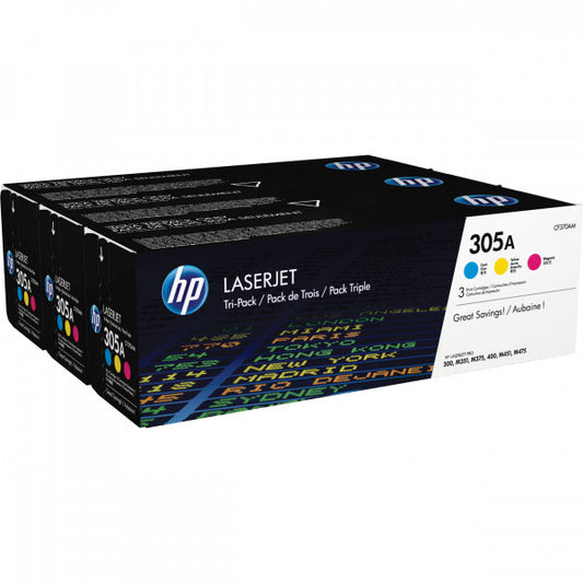 OEM kasetė HP No.305A Multipack (CF370AM) (CE411+CE412+CE413)