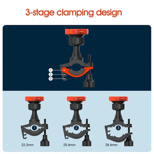 Telefono laikiklis motociklui, elektriniui dviračiui, vaikų vežimėliui, el. paspirtukui, dviračiui, Tvirtinimas 22.2-28.6mm